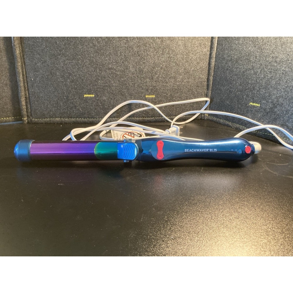 Beachwaver B1.25 BWT17J2 1.25" Rotating Curling Iron Blue Purple Tested Works